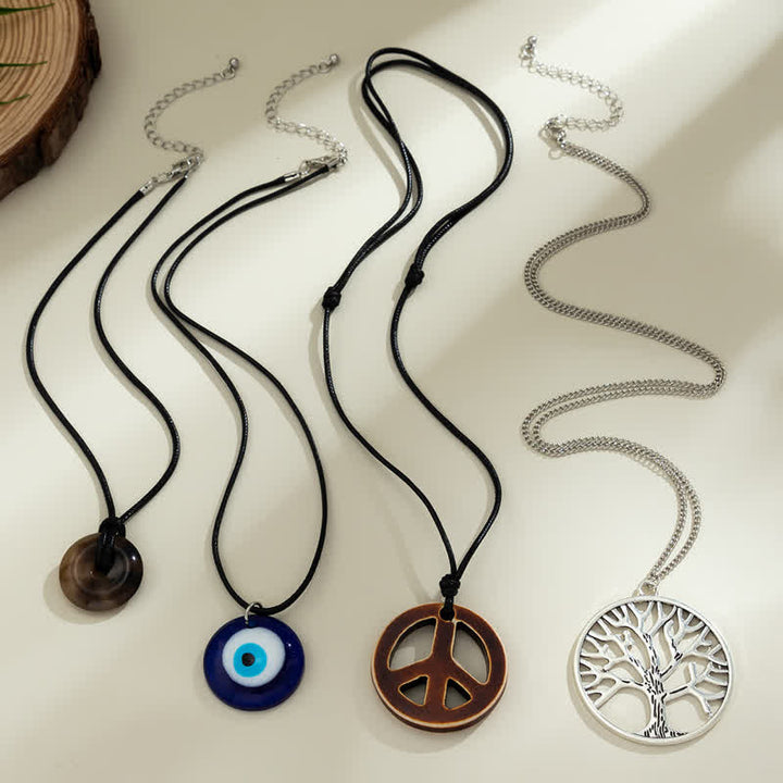 Olivenorma Chakra Tree Of Life Evil Eye Pendant Necklace Set - image 3