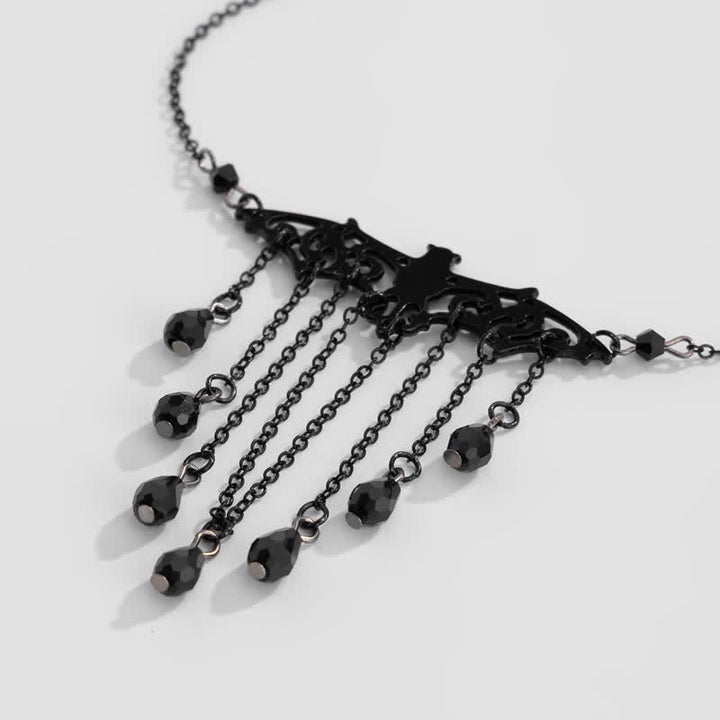 Olivenorma Obsidian Gothic Bat Pendant Necklace Set - image 9