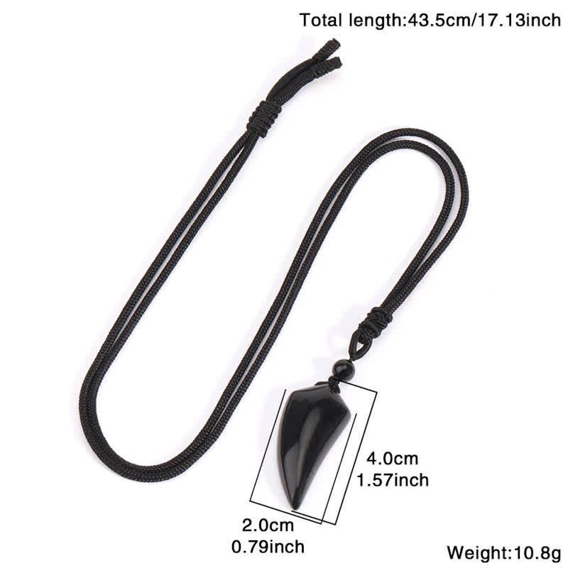 Olivenorma Natural Stone Cut Wolf Tooth Shape Pendant Necklace - image 12