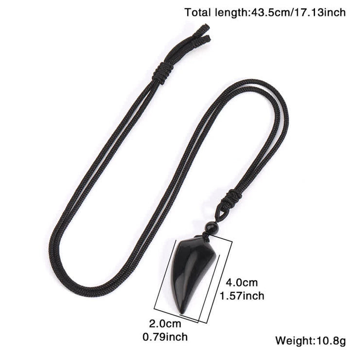 Olivenorma Natural Stone Cut Wolf Tooth Shape Pendant Necklace - image 12