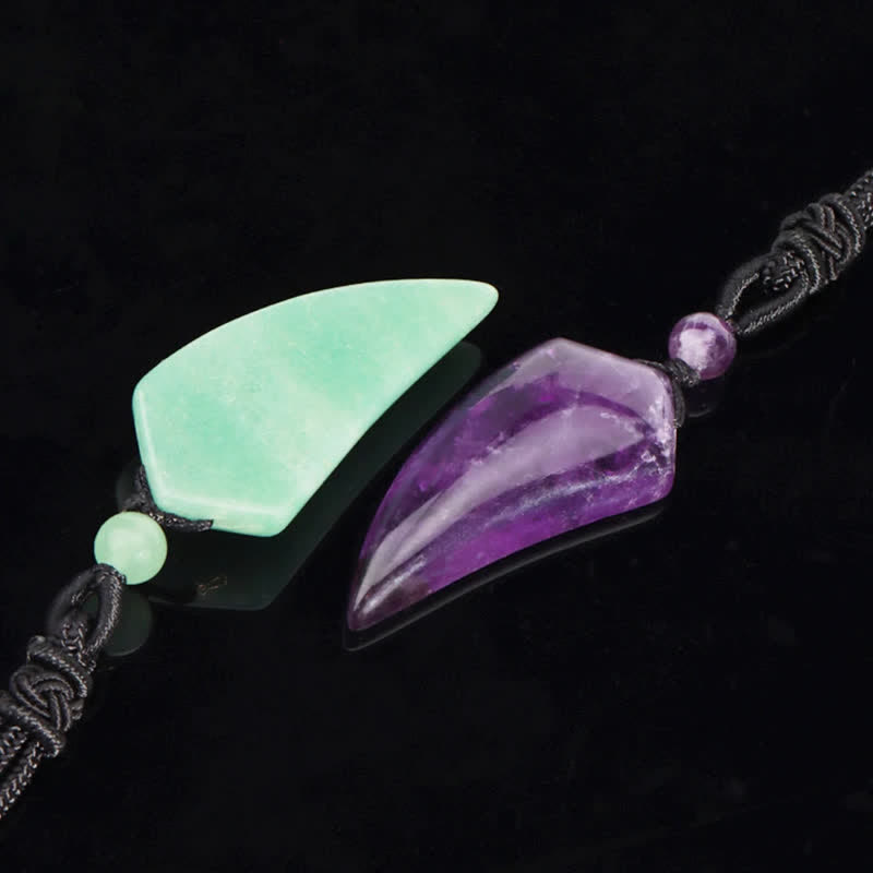 Olivenorma Natural Stone Cut Wolf Tooth Shape Pendant Necklace - image 14