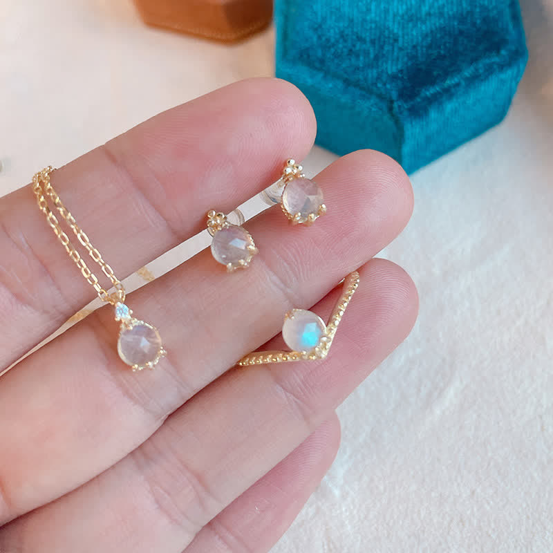 Olivenorma Natural Moonstone Jewelry Set - Ring - image 1