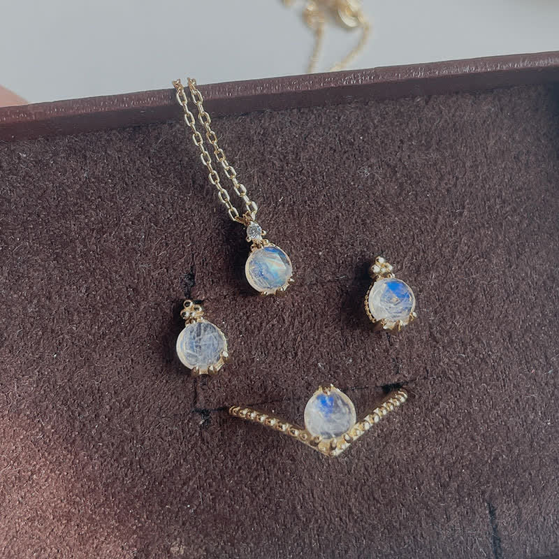 Olivenorma Natural Moonstone Jewelry Set - image 14