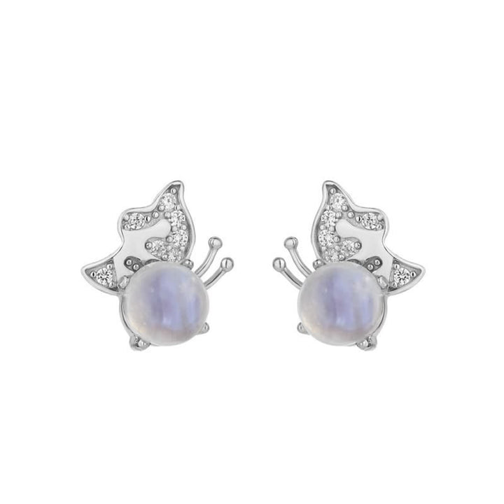 Olivenorma 925 Silver Butterfly Shape Moonstone Earrings - image 5