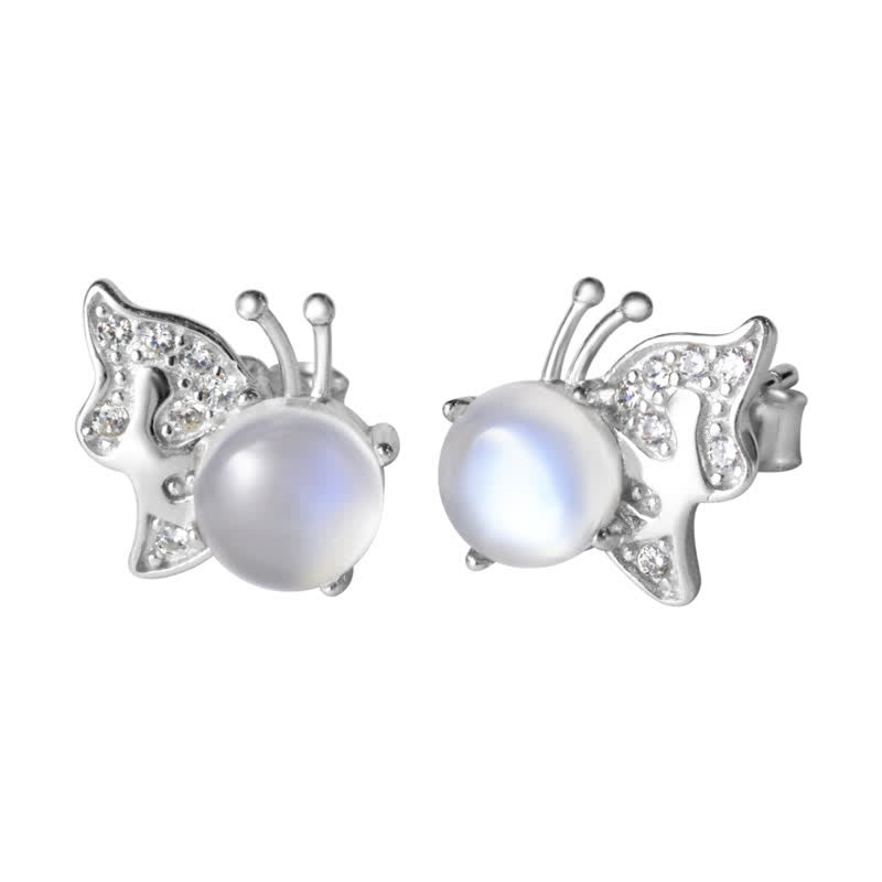 Olivenorma 925 Silver Butterfly Shape Moonstone Earrings - image 4