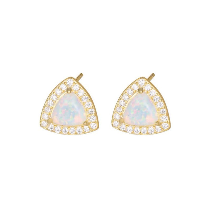 Olivenorma 925 Silver Triangle Shape Opal Earrings - image 9