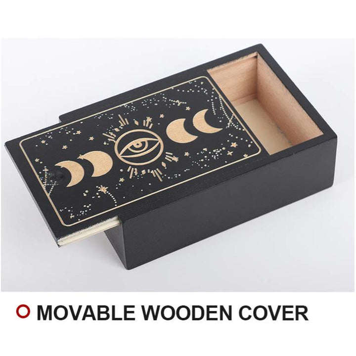 Olivenorma Wooden Moon Phases Engraved Divination Tarot Box - image 4