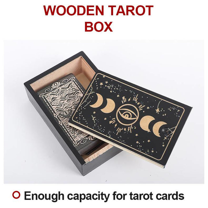 Olivenorma Wooden Moon Phases Engraved Divination Tarot Box - image 6