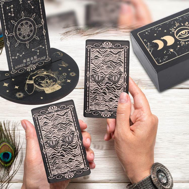 Olivenorma Wooden Moon Phases Engraved Divination Tarot Box - image 3
