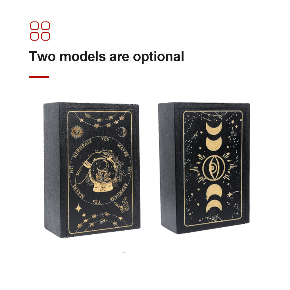 Olivenorma Wooden Moon Phases Engraved Divination Tarot Box - image 9