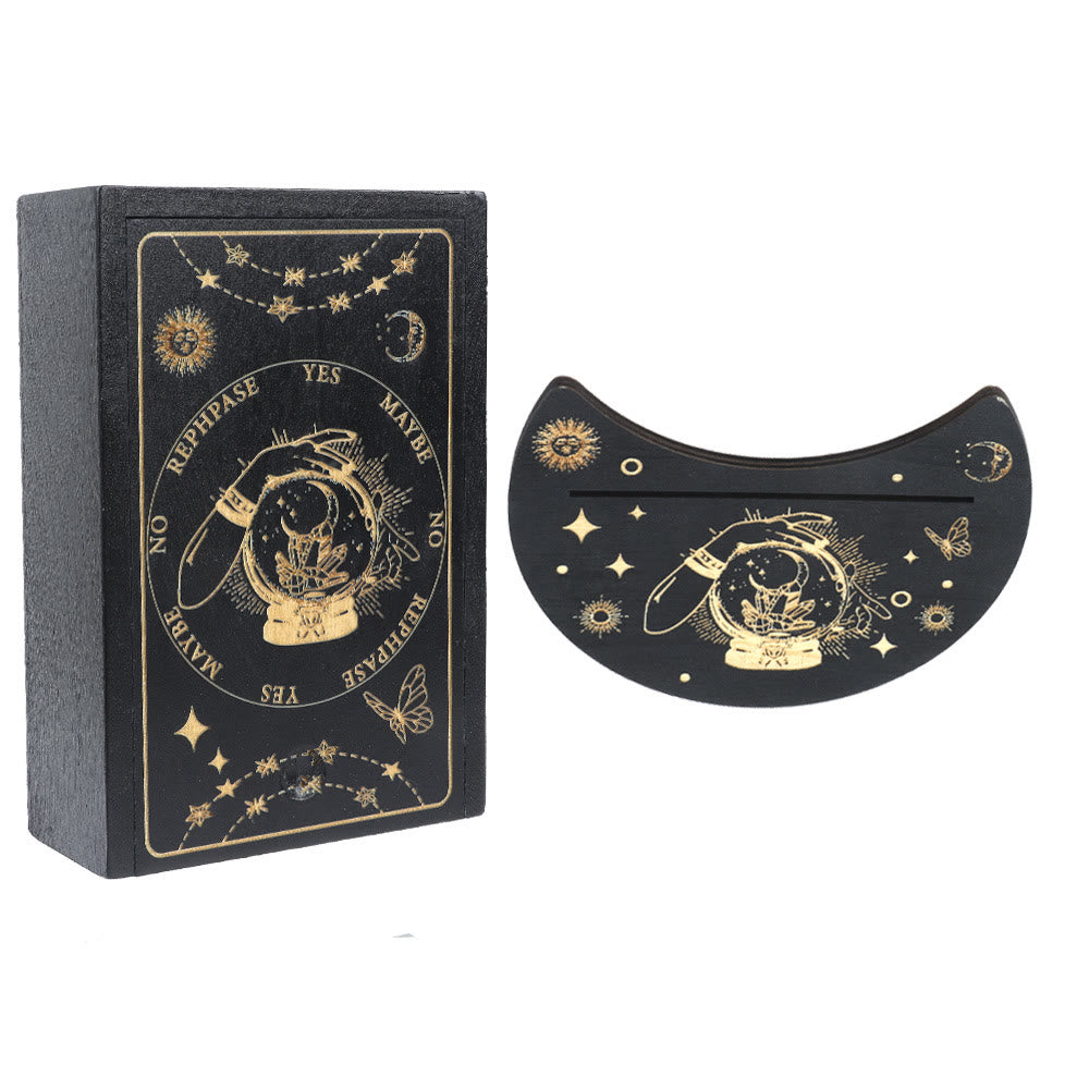 Olivenorma Wooden Moon Phases Engraved Divination Tarot Box - Style #B - image 10