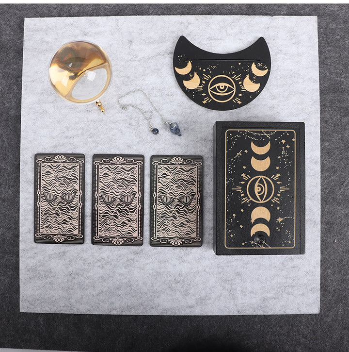 Olivenorma Wooden Moon Phases Engraved Divination Tarot Box - image 2