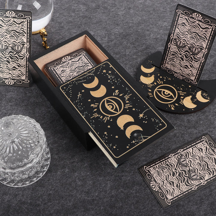 Olivenorma Wooden Moon Phases Engraved Divination Tarot Box - Style #A - image 0