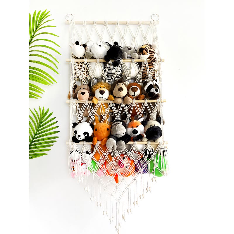 Olivenorma Handmade Cotton Rope Doll Storage Rack Wall Decor - image 3