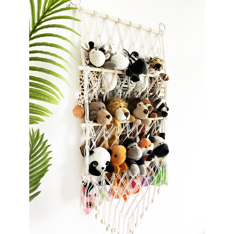 Olivenorma Handmade Cotton Rope Doll Storage Rack Wall Decor - image 2