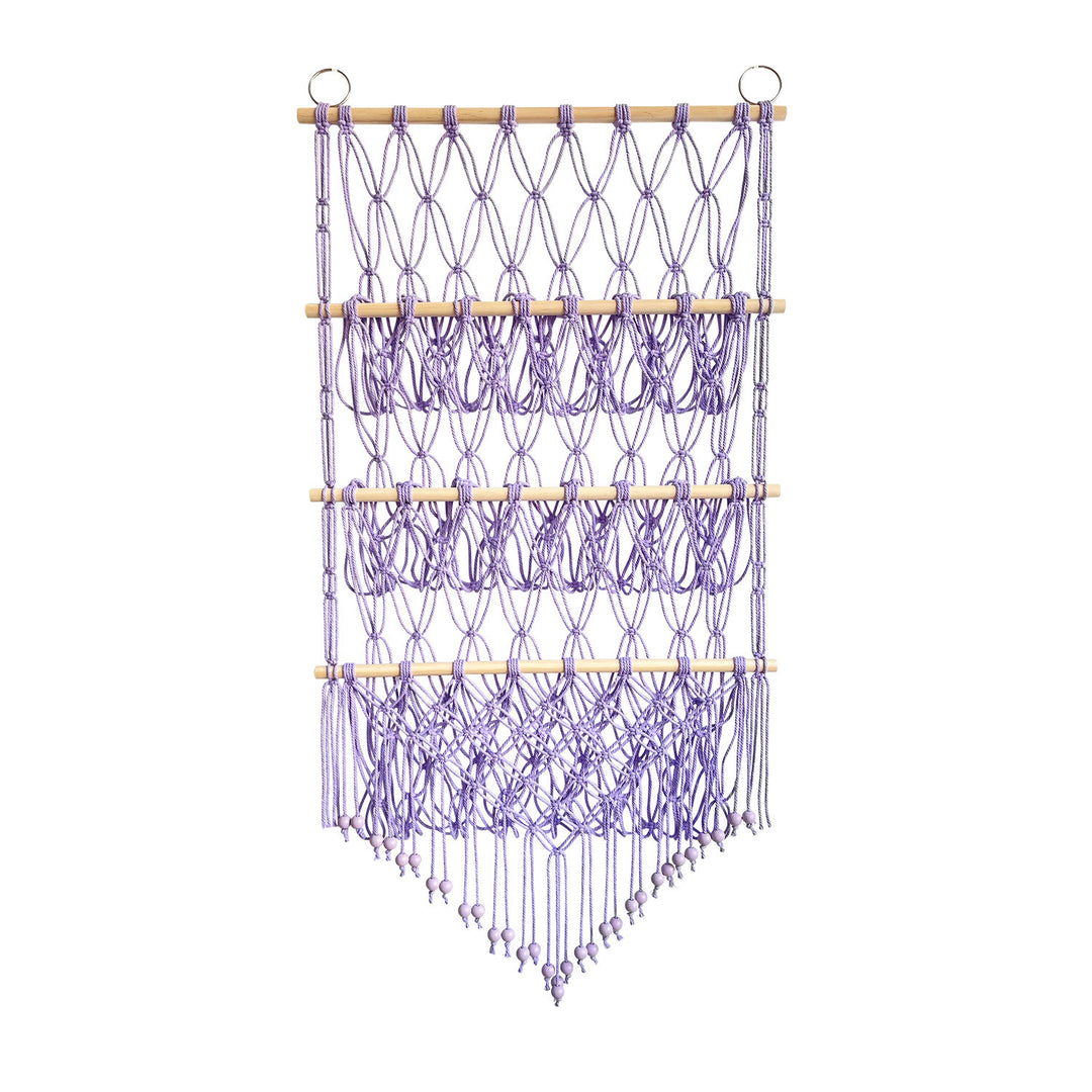 Olivenorma Handmade Cotton Rope Doll Storage Rack Wall Decor - Purple - image 14