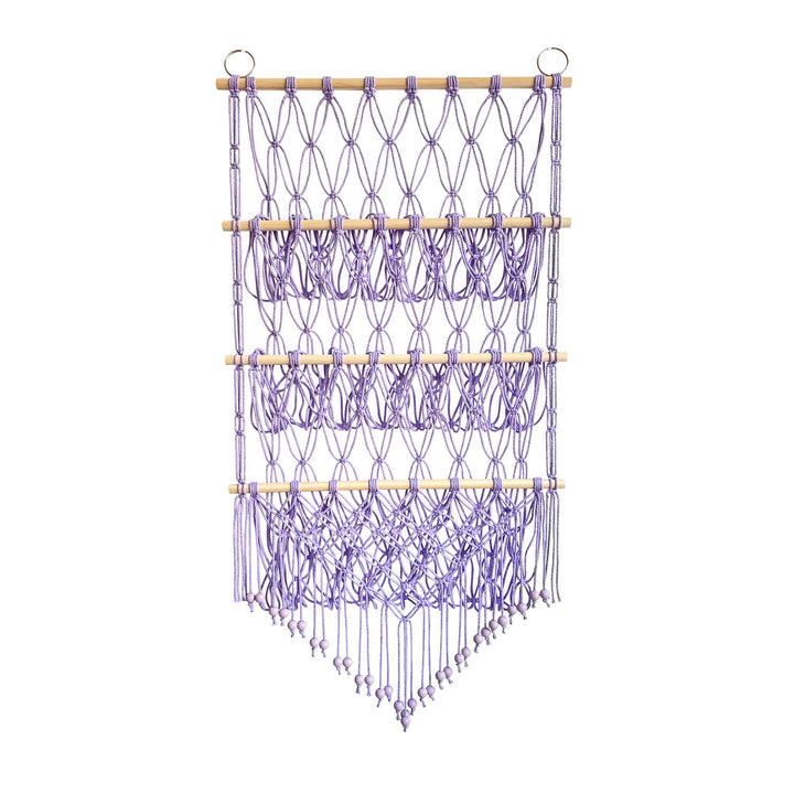 Olivenorma Handmade Cotton Rope Doll Storage Rack Wall Decor - Purple - image 14