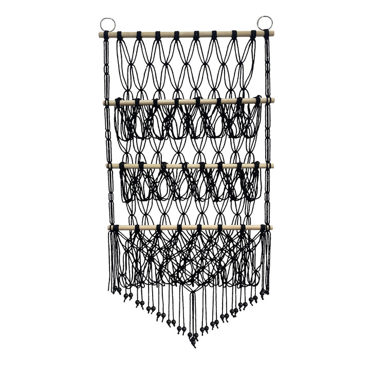 Olivenorma Handmade Cotton Rope Doll Storage Rack Wall Decor - Black - image 17