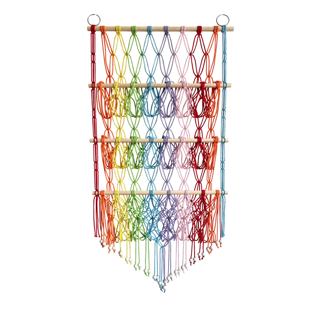 Olivenorma Handmade Cotton Rope Doll Storage Rack Wall Decor - Rainbow - image 7