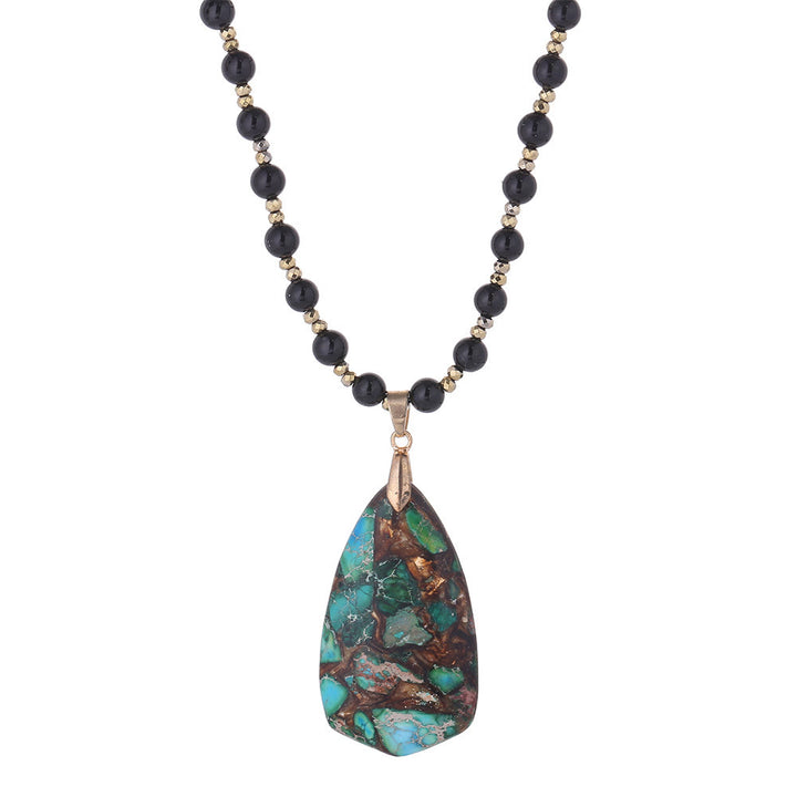 Olivenorma Natural Emperor Stone Drop Pendant Rosary Necklace - image 4