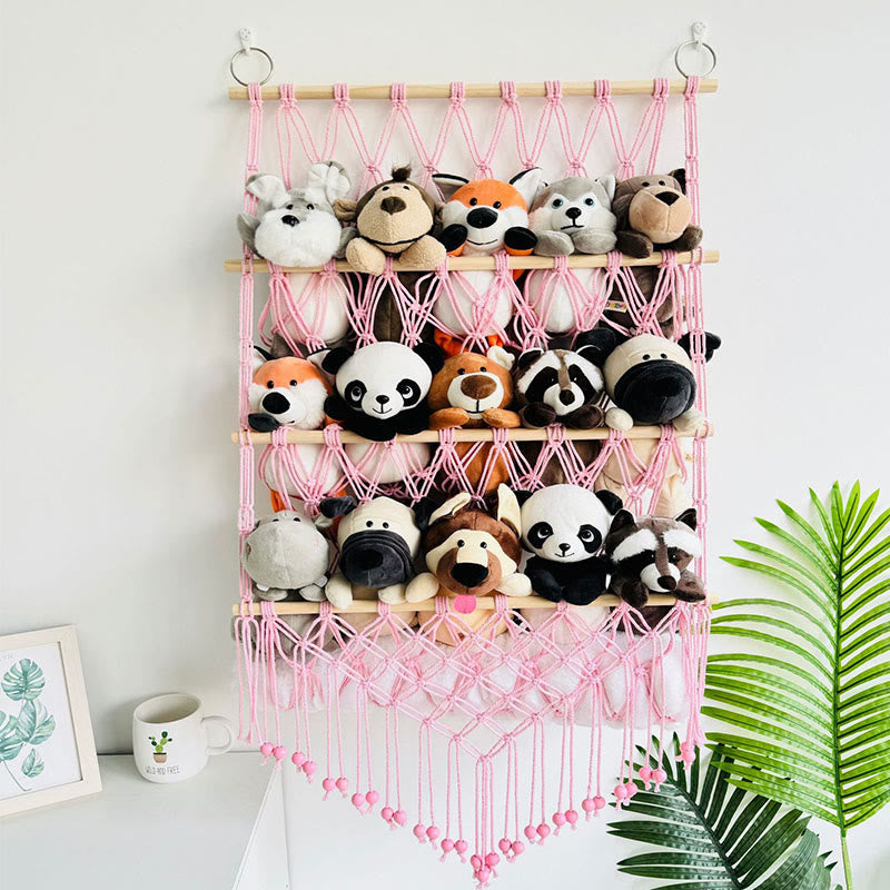 Olivenorma Handmade Cotton Rope Doll Storage Rack Wall Decor - image 9