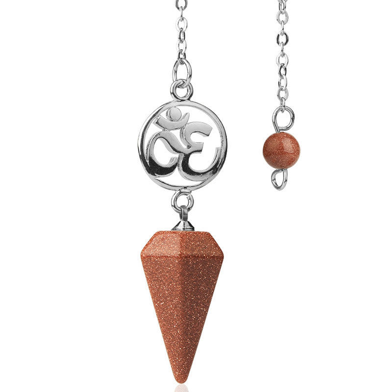 Olivenorma OM Symbol Natural Gemstone Faceted Pendulum - Sandstone - image 33