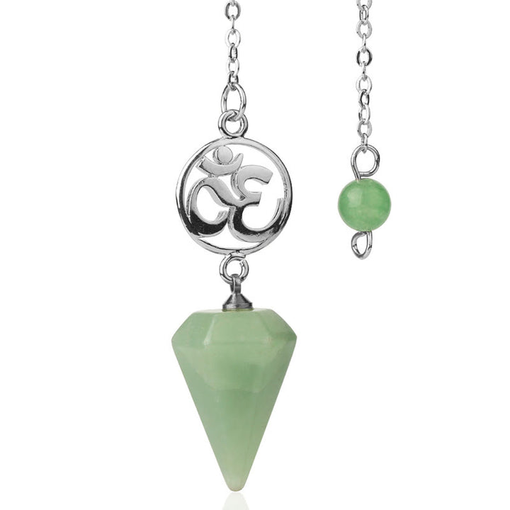 Olivenorma OM Symbol Natural Gemstone Faceted Pendulum - Green Aventurine - image 27