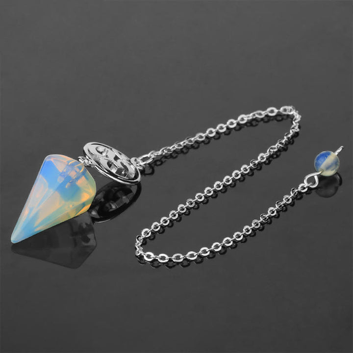 Olivenorma OM Symbol Natural Gemstone Faceted Pendulum - Opal - image 19
