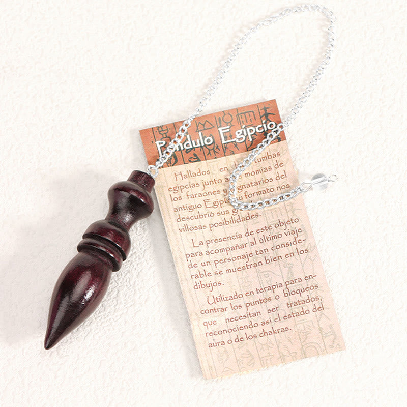 Olivenorma Wooden Drop Healing Pendulum wtih 7 Charka Chain - Style #A - Original Chain - image 0