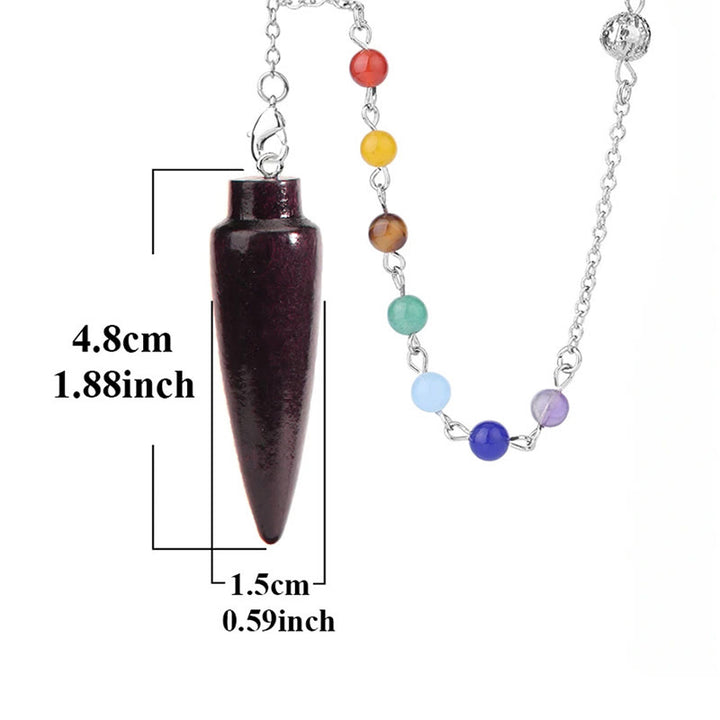 Olivenorma Wooden Drop Healing Pendulum wtih 7 Charka Chain - Style #D - 7 Charka Chain - image 9