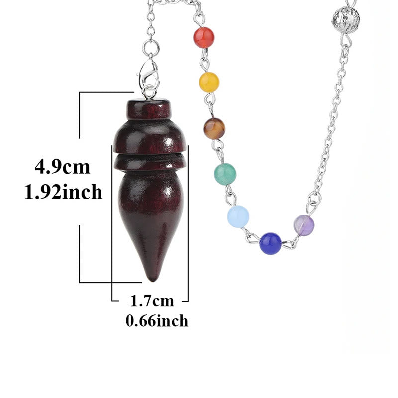 Olivenorma Wooden Drop Healing Pendulum wtih 7 Charka Chain - Style #E - 7 Charka Chain - image 10