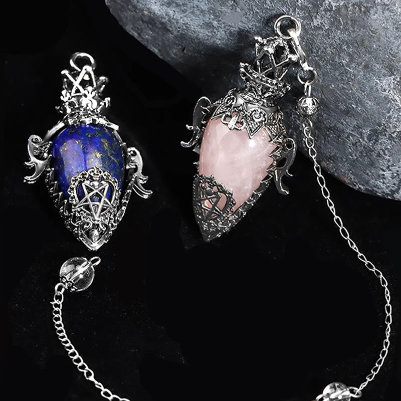 Olivenorma Natural Crystal Waterdrop-Shaped Dowsing Divination Healing Gemstone Pendulum - image 3