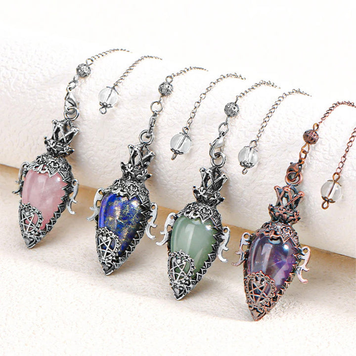 Olivenorma Natural Crystal Waterdrop-Shaped Dowsing Divination Healing Gemstone Pendulum - image 31