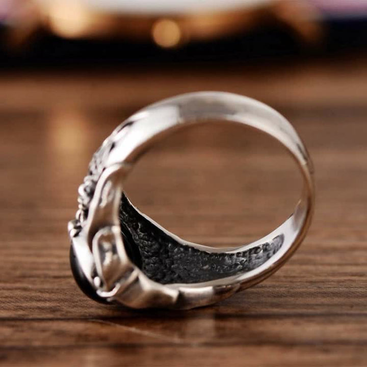 Olivenorma Retro Black Onyx Men Jewelry Ring - image 8