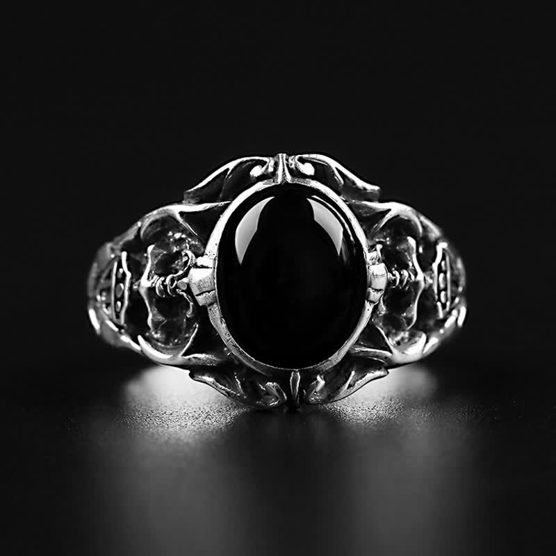 Olivenorma Retro Black Onyx Men Jewelry Ring - image 11