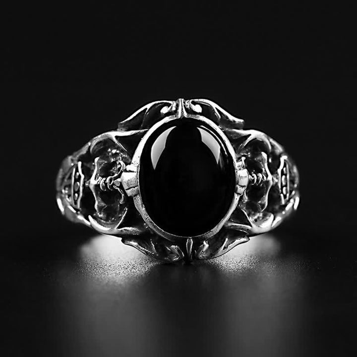 Olivenorma Retro Black Onyx Men Jewelry Ring - image 11