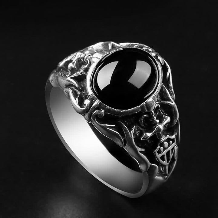 Olivenorma Retro Black Onyx Men Jewelry Ring - image 9