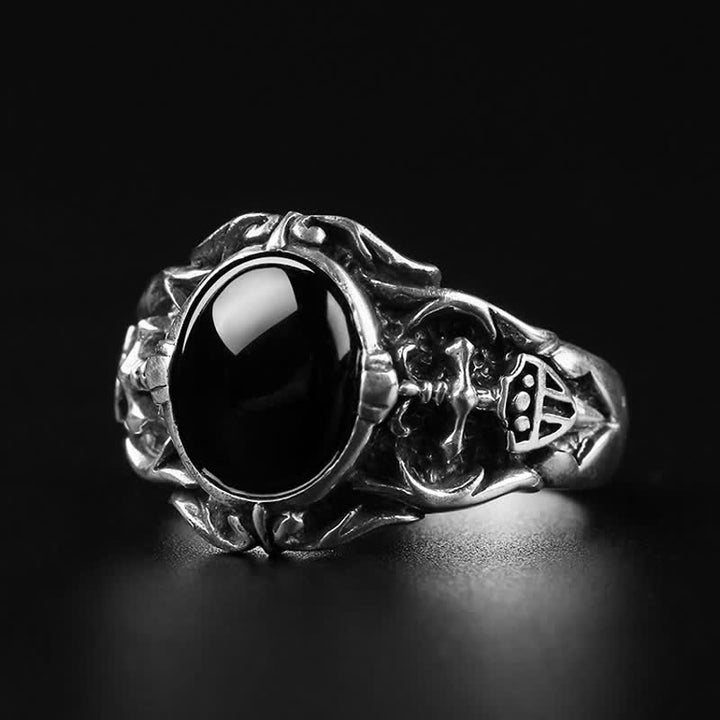 Olivenorma Retro Black Onyx Men Jewelry Ring - image 10