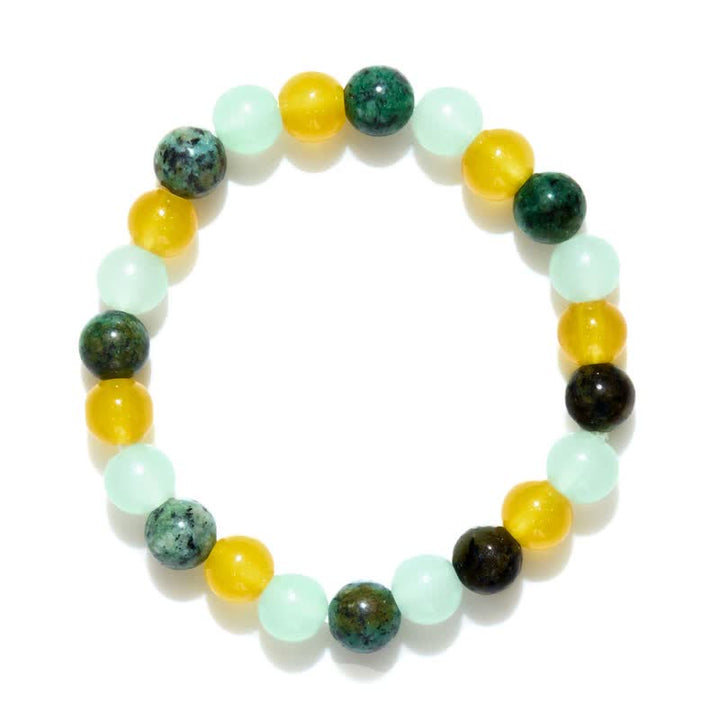 Olivenorma African Turquoise Green Fluorite Citrine Beaded Bracelet - image 5