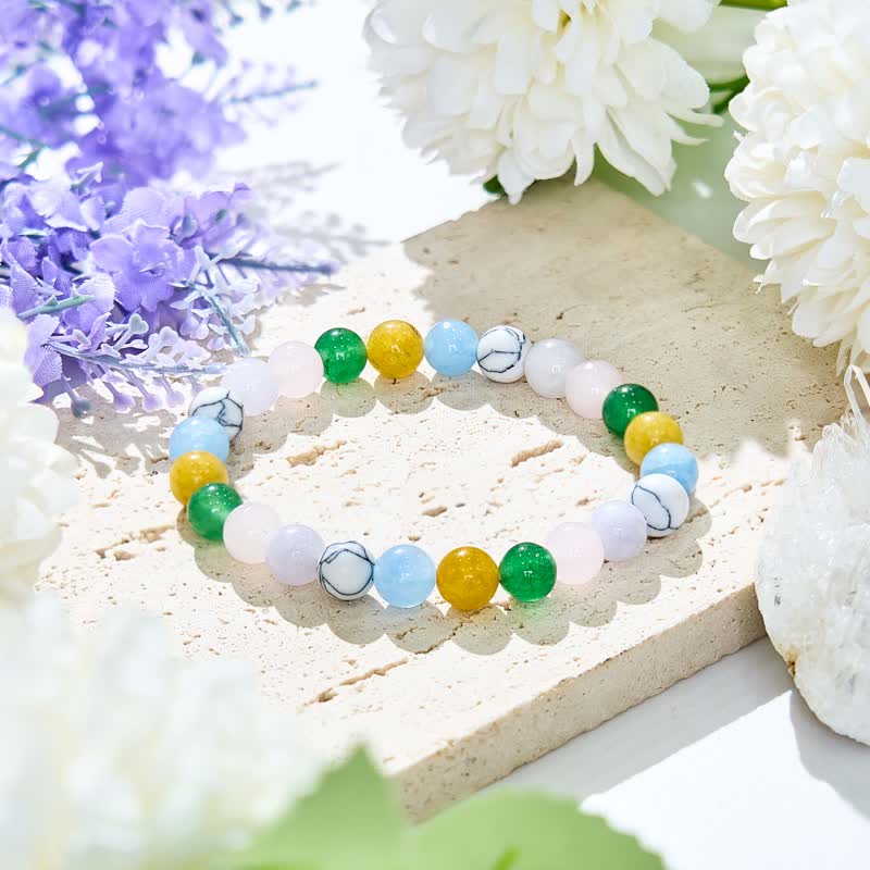 Olivenorma 8mm Multicolor Natural Stone Beaded Bracelet - image 2
