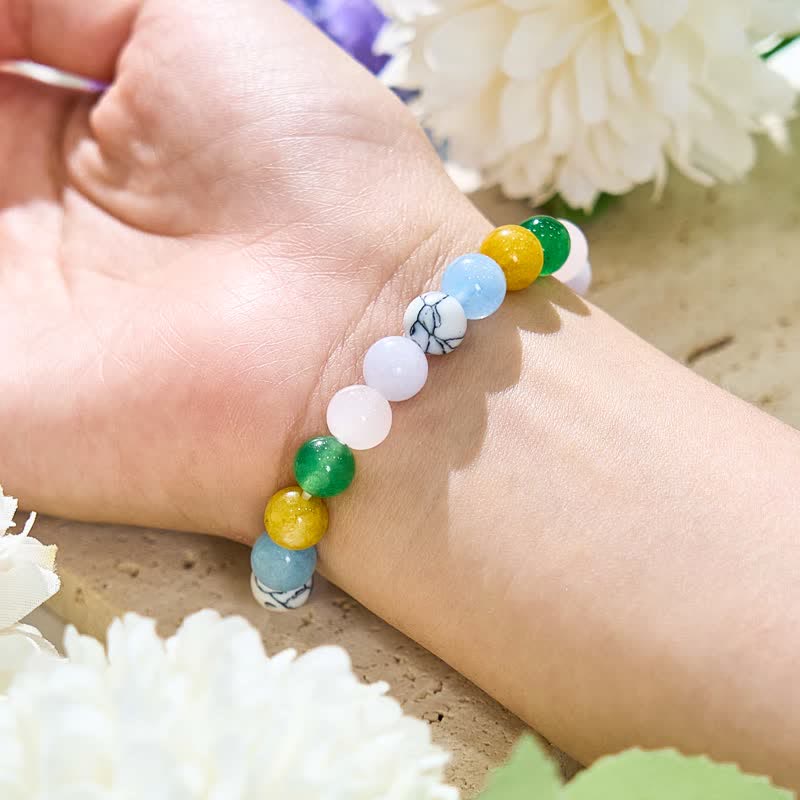 Olivenorma 8mm Multicolor Natural Stone Beaded Bracelet - image 1