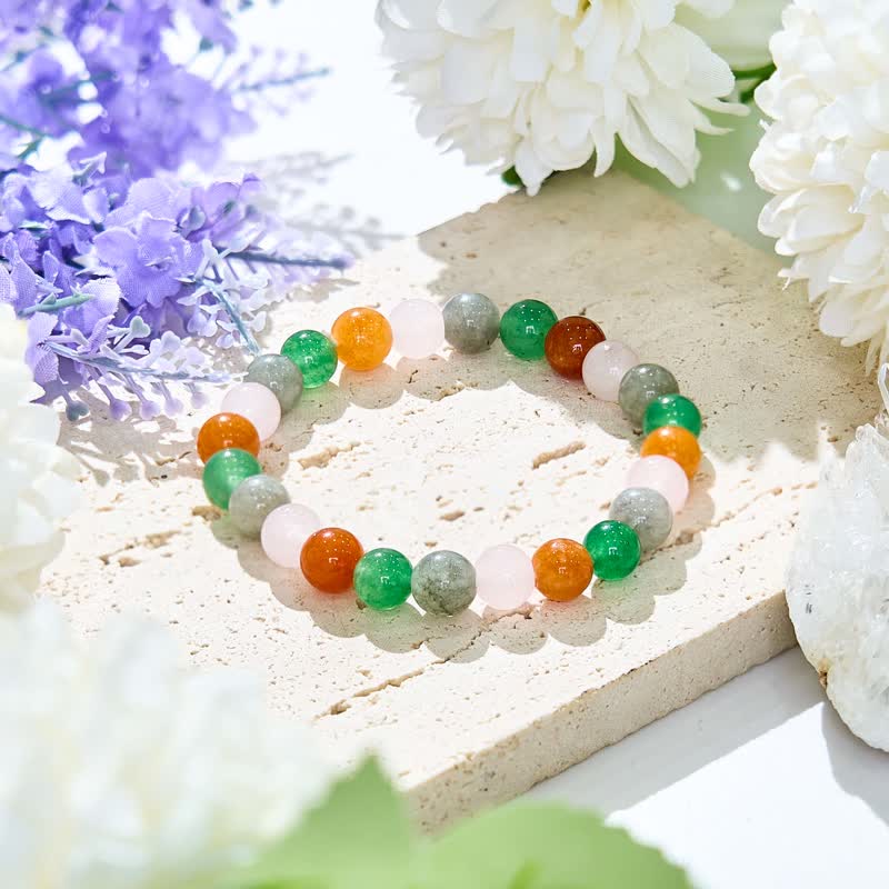 Olivenorma 8mm Multicolor Natural Stone Labradorite Beaded Bracelet - image 2