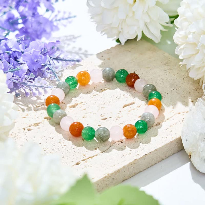 Olivenorma 8mm Multicolor Natural Stone Labradorite Beaded Bracelet - image 2