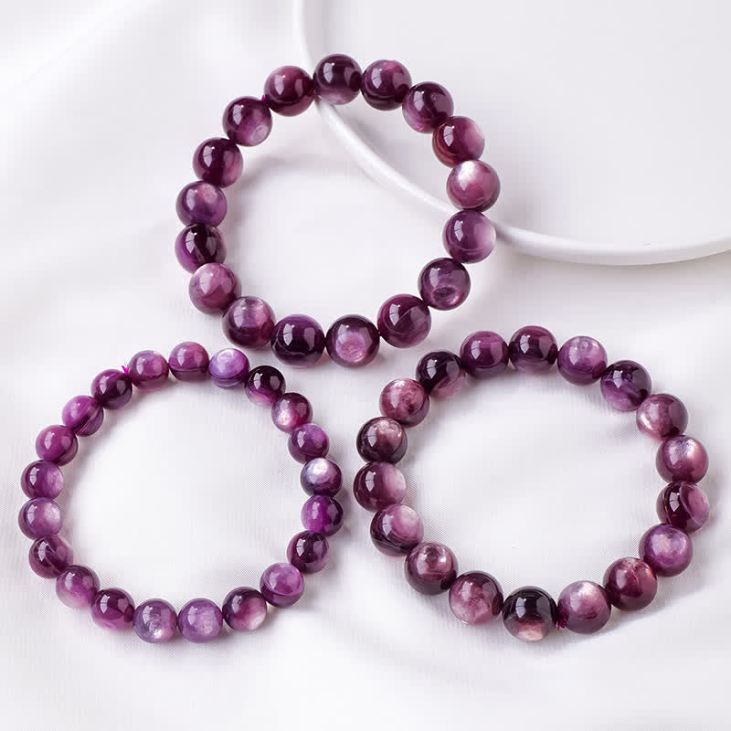 Olivenorma 9/12mm Natural Amethyst Beaded Bracelet - image 2