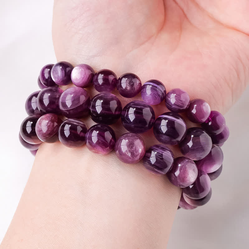 Olivenorma 9/12mm Natural Amethyst Beaded Bracelet - image 1