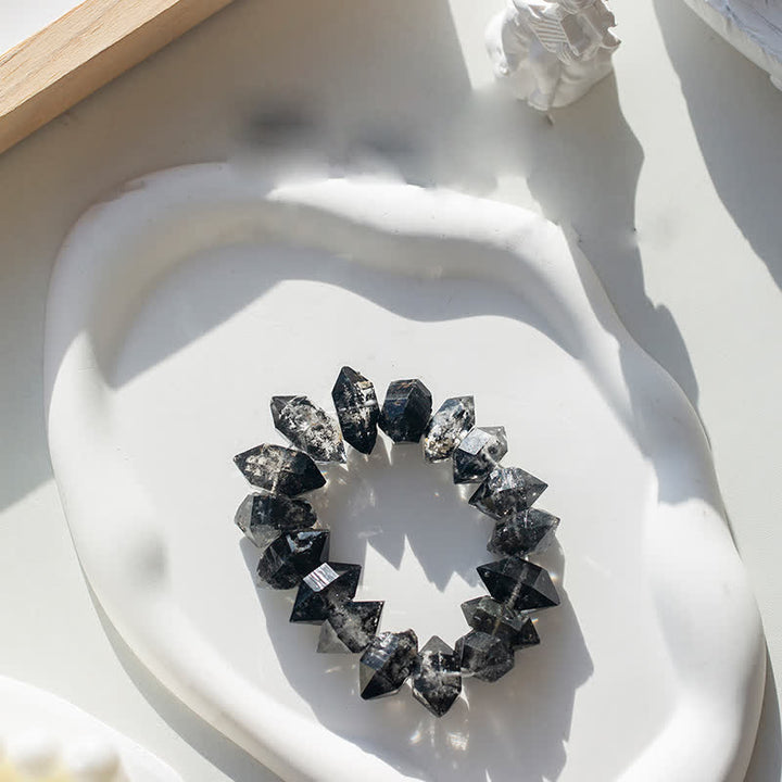 Olivenorma Natural Black Herkimer Quartz Beaded Bracelet - image 3