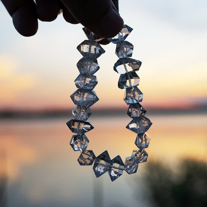 Olivenorma Natural Black Herkimer Quartz Beaded Bracelet - image 1