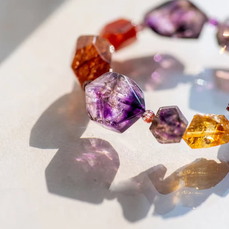 Olivenorma Natural Super Seven Crystal Beaded Bracelet - image 4