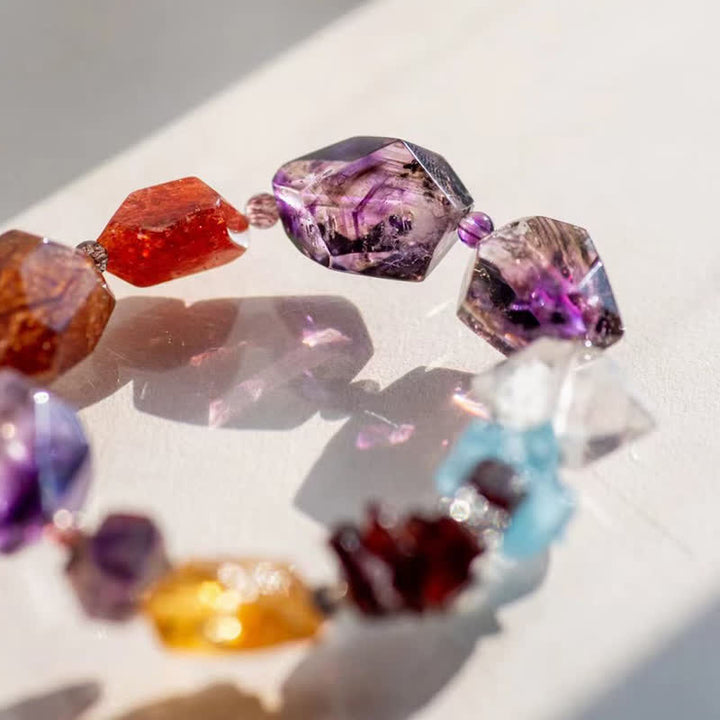Olivenorma Natural Super Seven Crystal Beaded Bracelet - image 2