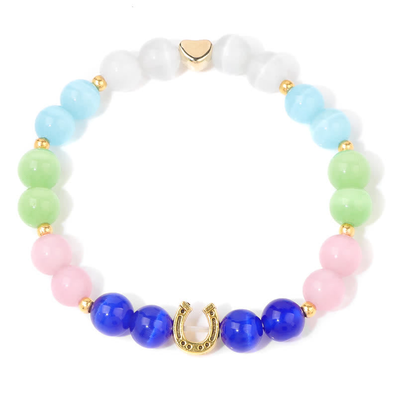 Olivenorma Natural Stone Metal Horseshoe Accessory Beaded Bracelet - image 1